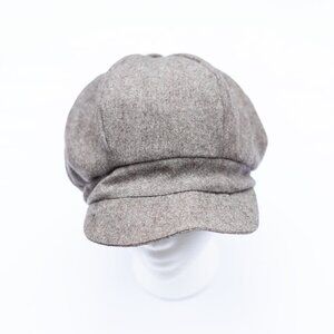 Handmade Upcycled Wool Blend Light Brown Newsboy Paperboy Cabbie Hat